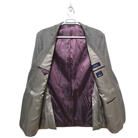 Ralph Lauren Houndstooth Wool Single Breasted Blazer Sz 46L - Picture 6 of 12